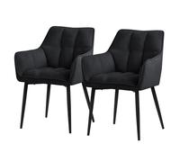 Lot de 2 chaise de bureau GENERIQUE interieur non pliable en metal H. 63 cm noir