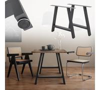 ML-Design Lot de 2 Pieds de Table à Manger en Forme de A 70 x 72 cm Anthracite, en Acier Revêtu par Poudre, Style Industriel, Piètement de Meuble Châssis Cadre Robuste pour Bureau Cuisine Salle Salon
