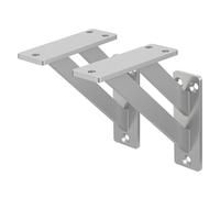 ML-Design Lot de 2 Supports d'Étagère, 120 x 120 mm, en Aluminium, Argent, Double, Style Industriel, Équerre pour Étagères Murales, Flottantes et Projets de Bricolage, Matériel de Montage Inclus