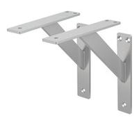 ML-Design Lot de 2 Supports d'Étagère, 180 x 180 mm, en Aluminium, Argent, Style Silber