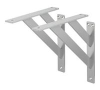 ML-Design Lot de 2 Supports d'Étagère, 240 x 240 mm, en Aluminium, Argent, Double, Style Silber