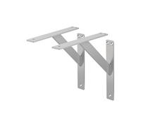 ML-Design Lot de 2 Supports d'Etagère, 240 x 240 mm, en Aluminium, Argent, Style