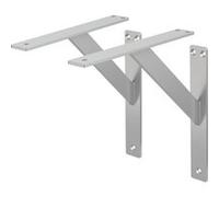 ML-Design Lot de 2 Supports d'Étagère, 240 x 240 mm, en Aluminium, Argent, Style Silber