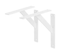 ML-Design Lot de 2 Supports d'Étagère, 240 x 240 mm, en Aluminium, Blanc, Style Industriel, Équerre pour Étagères Murales, Flottantes et Projets de Bricolage, Matériel de Montage Inclus
