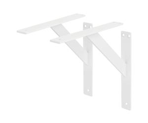 ML-Design Lot de 2 Supports d'Étagère, 240 x 240 mm, en Aluminium, Blanc, Style Industriel, Équerre pour Étagères Murales, Flottantes et Projets de Bricolage, Matériel de Montage Inclus