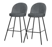 Ml-design lot de 2 tabourets de bar - Anthracite