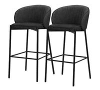 Ml-design Lot de 2 tabourets de bar - Anthracite