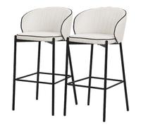 Ml-design lot de 2 tabourets de bar - Beige