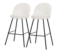 Ml-design Lot de 2 tabourets de bar - Beige