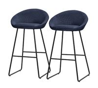 Ml-design Lot de 2 tabourets de bar - Bleu foncé