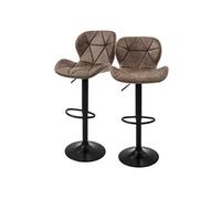 Ml-design Lot de 2 tabourets de bar - Marron