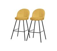 Ml-design lot de 2 tabourets de bar - Moutarde