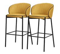 Ml-design lot de 2 tabourets de bar - Moutarde