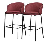 Ml-design Lot de 2 tabourets de bar - Rouge