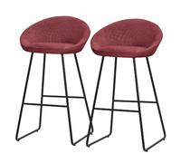 Ml-design Lot de 2 tabourets de bar - Rouge