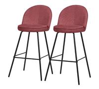 Ml-design lot de 2 tabourets de bar - Rouge
