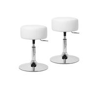 ML-Design Lot de 2 Tabourets de Travail, Rond, Blanc, Ø 33 cm, Hauteur Réglable 52-65 cm, Weiß