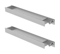ML-Design Lot de 2x Porte-Serviettes sans Percer 42cm Autocollante Acier Argent Étagère Murale Rangement pour Salle de Bain Cuisine