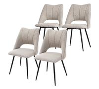 ML-Design Lot de 4 chaises - Beige