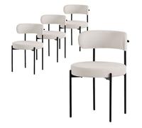 ML-Design Chaises Teddy - Blanc