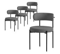 ML-Design Chaise Teddy - Lot de 4 - Gris