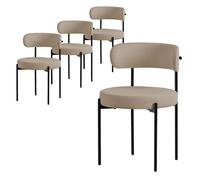 ML-Design Chaises de cuisine Teddy - Marron (lot de 4)
