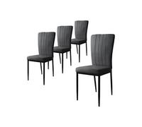 ML-Design Chaises lot de 4 - Gris Velours