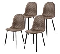 ML-Design Lot de 4 chaises - Marron