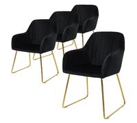 ML-Design Lot de 4 Chaises - Noir