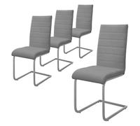 ML-Design Lot de 4 chaises pied luge - Gris