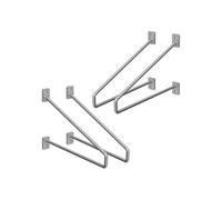 ML-Design Lot de 4 Équerres d'Étagère 265 mm, en Acier, Argent, Style Industriel, Console Murale Decorative, Forme Épingle à Cheveux, Support Robuste pour Étagères Murales, Matériel de Montage Inclus