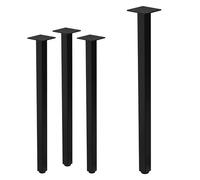 ML-Design Lot de 4 Pieds de Table I-Design 72 cm, Noir Brillant, en Acier Laqué, Carré, Profil 4x4 cm, Pieds de Meuble Réglables en Hauteur 1-4 cm, Pieds de Support de Tables Basses Bancs Buffet