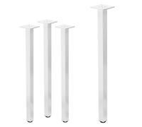 ML-Design Lot de 4 Pieds de Table I-Design 72cm, Blanc Brillant, Industriel, Acier Laqué, Carré, Profil 4x4 cm, Pieds de Meuble Réglables en Hauteur 1-4 cm, Pieds de Support de Table Basse Banc Buffet