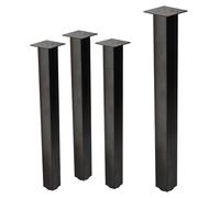 ML-Design Lot de 4 Pieds de Table I-Design 90 cm, Couleur Industriel, en Acier Revêtu par Poudre, Carré, Profil 8x8 cm, Pieds de Meuble Réglables en Hauteur 1-4 cm, Pieds de Support pour Tables Basses