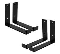 Ml-design Lot de 4 supports d'étagère murale - Noir