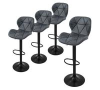 Ml-design lot de 4 tabourets de bar - Anthracite