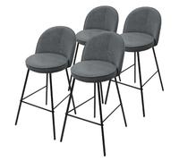 Ml-design Lot de 4 tabourets de bar - Anthracite