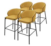 Ml-design Lot de 4 tabourets de bar avec dossier - Moutarde