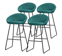 Ml-design lot de 4 tabourets de bar - Bleu canard
