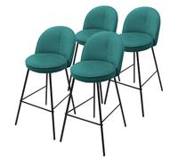 Ml-design lot de 4 tabourets de bar - Bleu canard