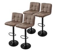 ML-Design Lot de 4 Tabourets de Bar en Simili, Marron, Chaise Rembourrée avec Dossier et Repose-Pieds, Réglable en Hauteur 63-83 cm, Pivotante à 360°, Tabouret de Comptoir, Cuisine, Bar de Maison