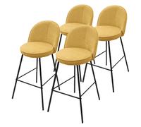 Ml-design Lot de 4 tabourets de bar - Moutarde