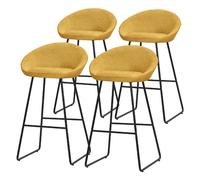 Ml-design lot de 4 tabourets de bar - Moutarde