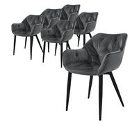 ML-Design Lot de 6 Chaises - Anthracite