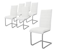 ML-Design Lot de 6 Chaises Blanc Simili/Metal