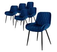 ML-Design Lot de 6 chaises - Bleu foncé