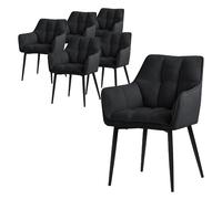 ML-Design Lot de 6 - Noir Tissu Éponge
