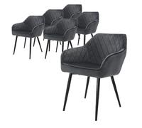 ML-Design Lot de 6x chaises - Anthracite