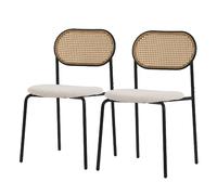 ML design modern living Set de 2 chaises - Rotin PE - Noir