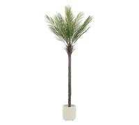 ML-Design Palmier Artificiel 210 cm, Plante Artificielle Grande, Palmier Tropical Artificiel, Fausse Plante en Plastique, Aspect Naturel, Arbre en Pot, Décoration pour Intérieur/Extérieur Salon Bureau